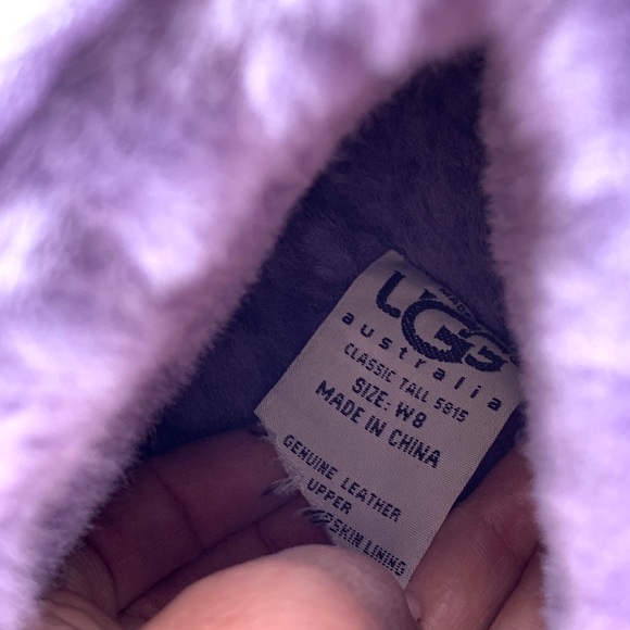 Ugg Classic Tall Purple Sheepskin Boots Size 8 - Picture 6 of 8